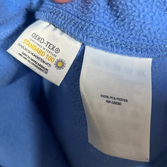 Land's End Pullover Fleece Quarter Zip Sweater Royal Blue Size 1X Oeko-Tex - Picture 8 of 9